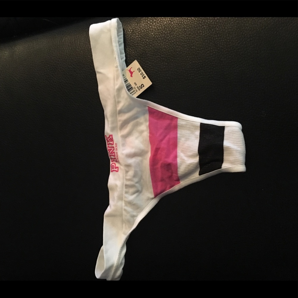 Victoria’s Secret pink striped low rise thong